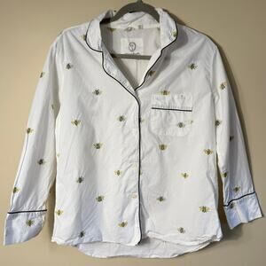 Print Fresh Bee Keeper Long Sleeve Pajama Top Only SZ S Organic Cotton